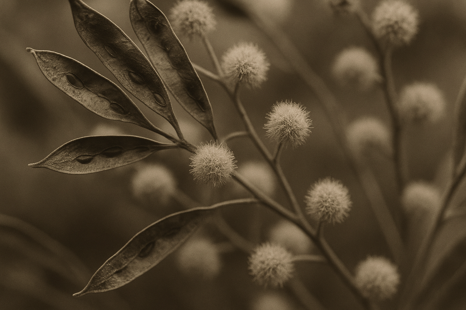 Wattle bloom macro