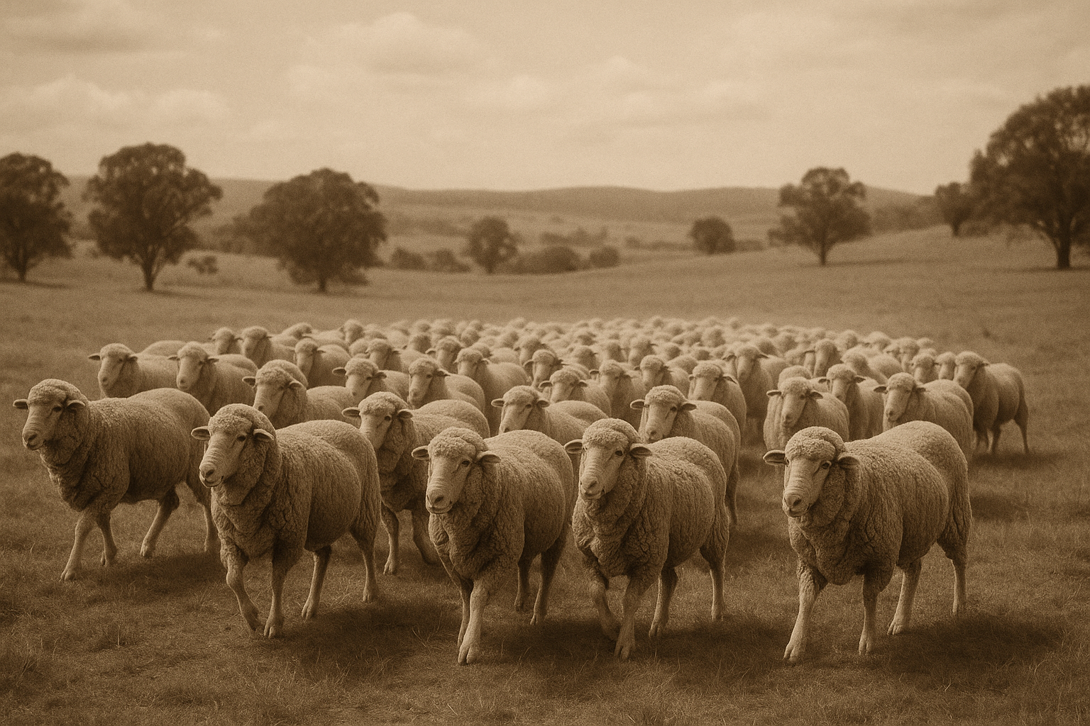 Merino sheep mob